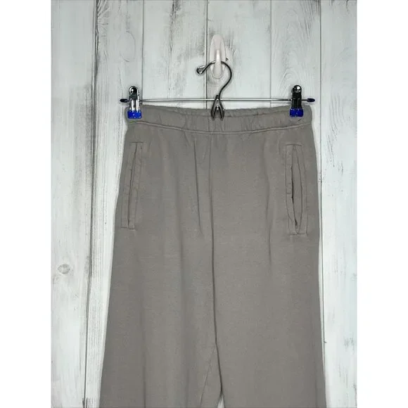 JOAH BROWN‎ GRAY COTTON HI RISE EMPIRE JOGGER SWEATPANTS POCKETS XS/S